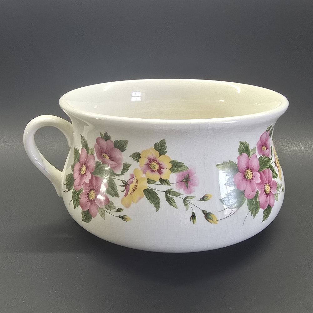 Vintage Portmeirion Pink & Yellow Daisy Chamber Pot Stoke-On-Trent England